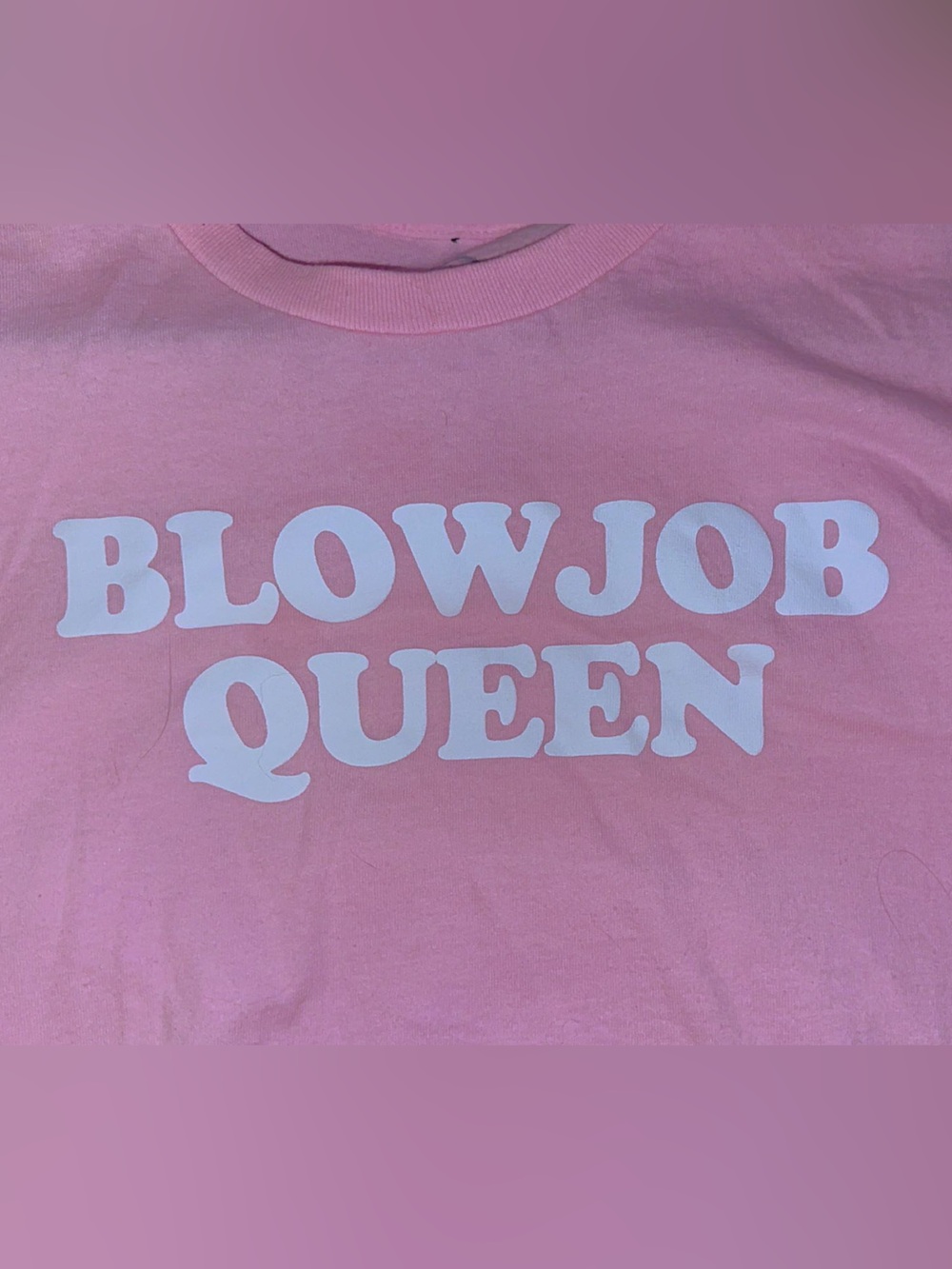 Pink Graphic Tee with White Bold Text